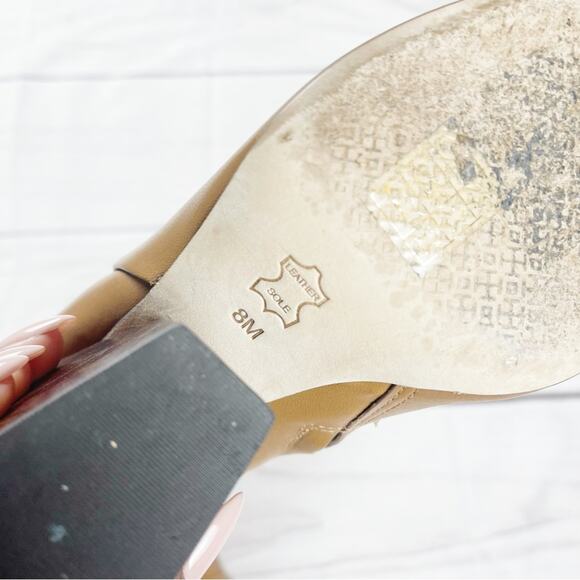 Tory Burch Women's Grove Cap Toe Tan Block Heels Toe Boots Size 8 - Picture 7 of 10